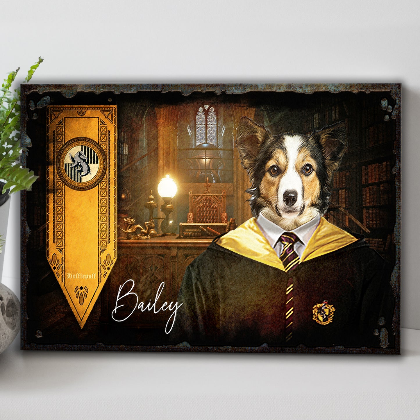 Harry Potter Hufflepuff Pet Sign | Customizable Canvas