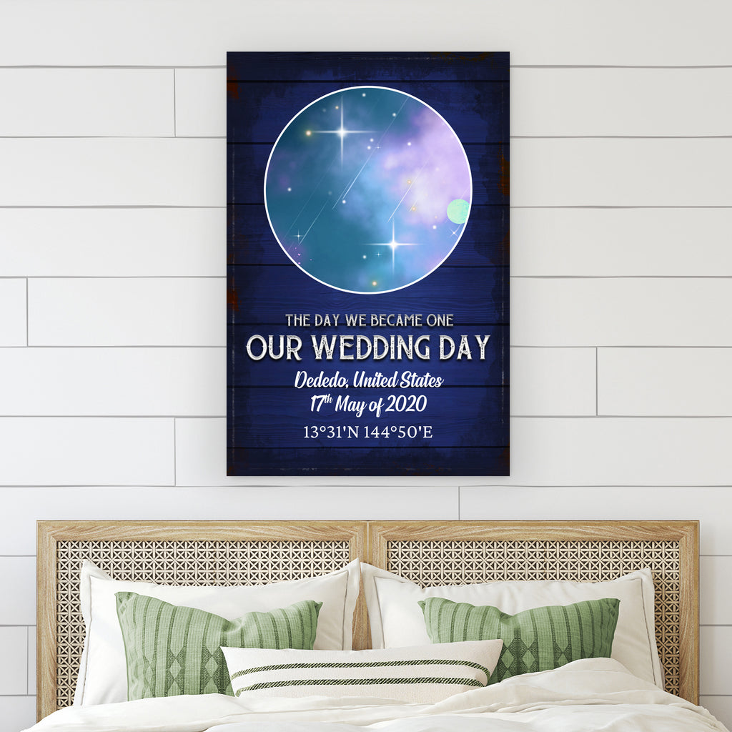 The Day We Became One. Our Wedding Day Sign | Customizable Canvas by Tailored Canvases