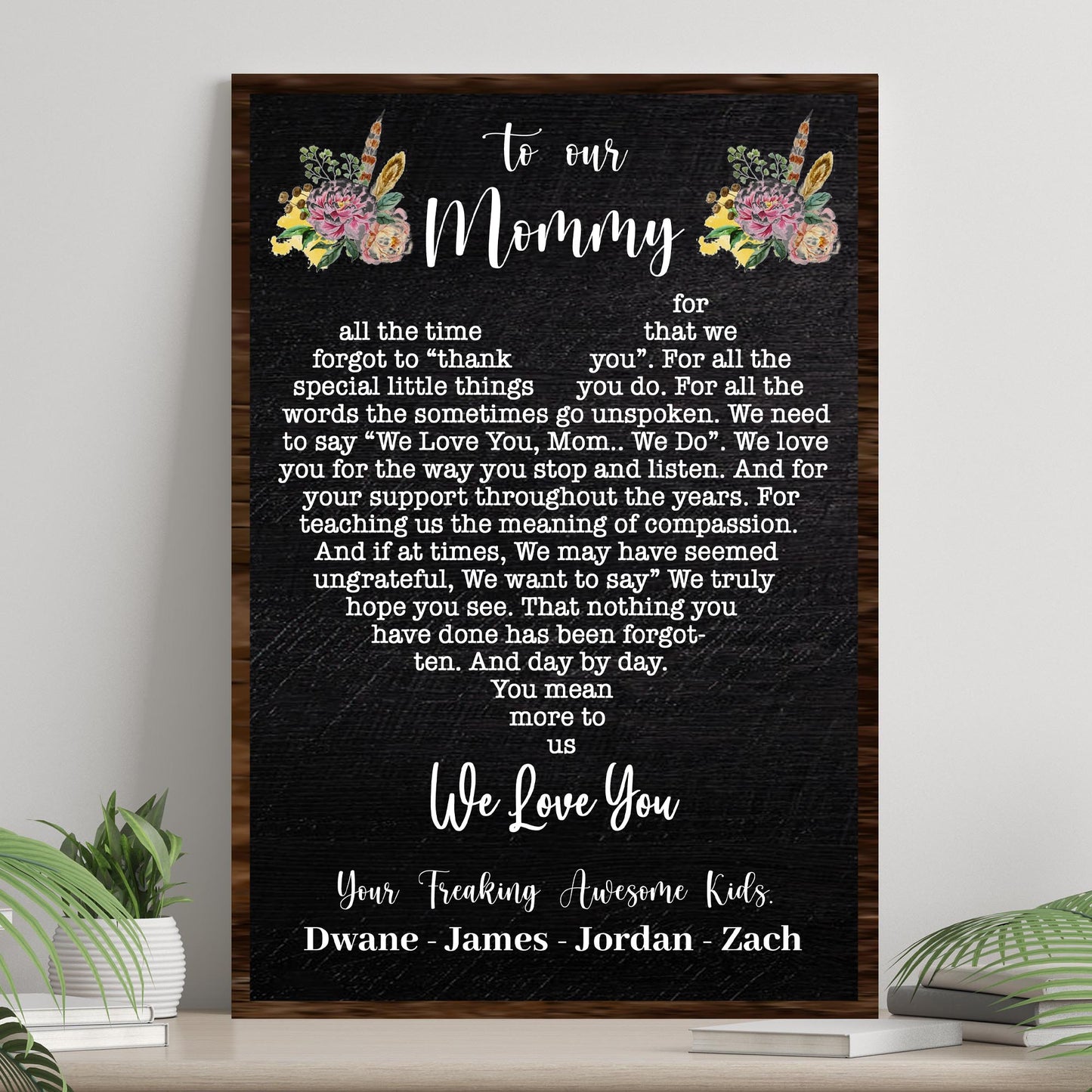 To Our Mommy We Love You Happy Mother's Day Sign - Image by Tailored Canvases