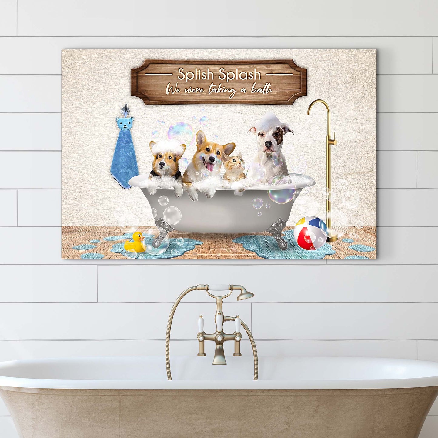 Splish Splash We Were Taking A Bath Sign - Image by Tailored Canvases