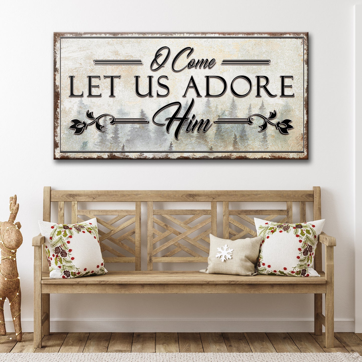 O Come Let Us Adore Him Sign  - Image by Tailored Canvases