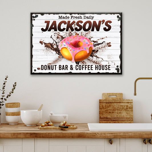Donut Bar And Coffee House Made Fresh Daily Sign Style 1 - Image by Tailored Canvases
