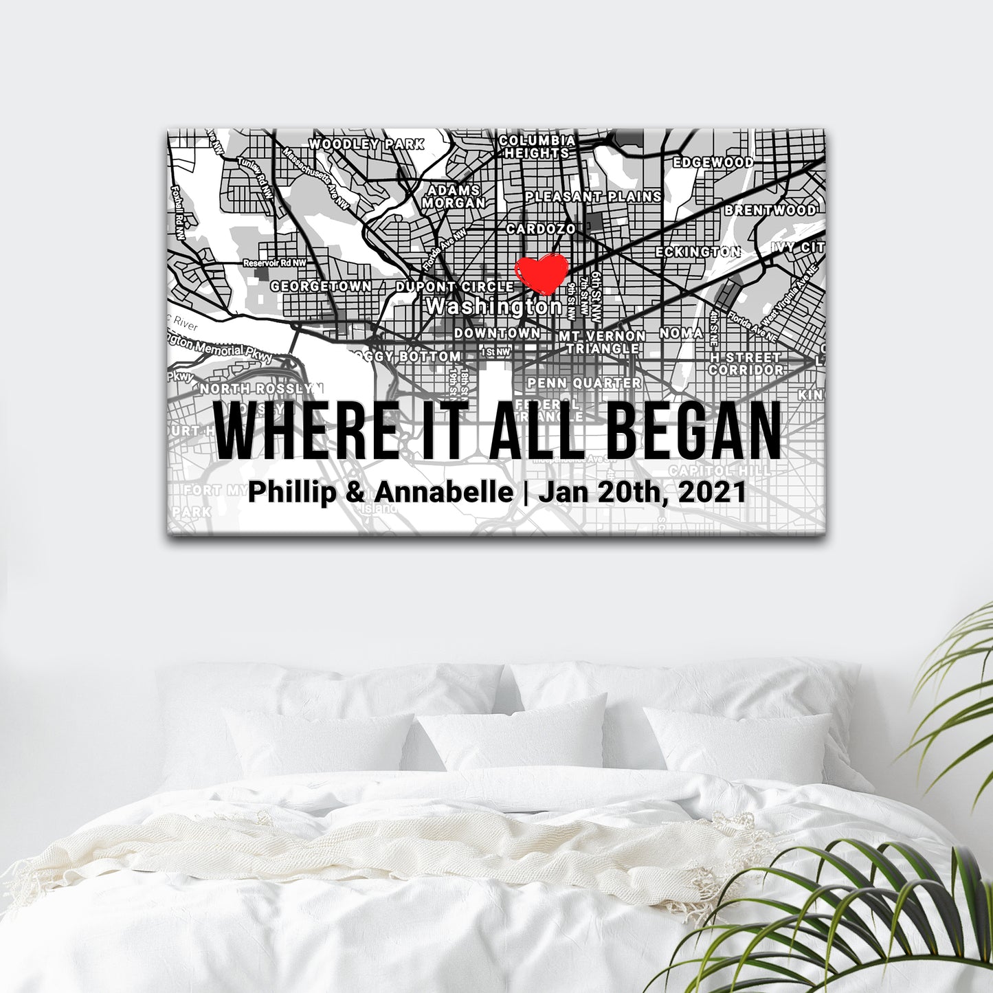 Couple Street Map Sign II | Customizable Canvas - Image by Tailored Canvases