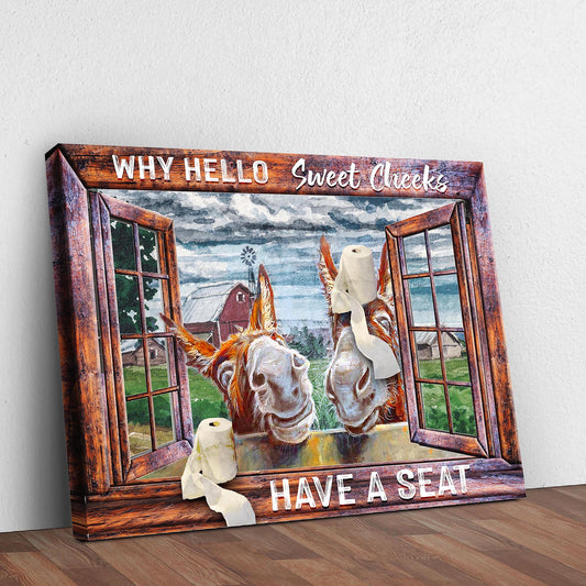 Have A Seat Sweet Cheeks Bathroom Sign II - Image by Tailored Canvases