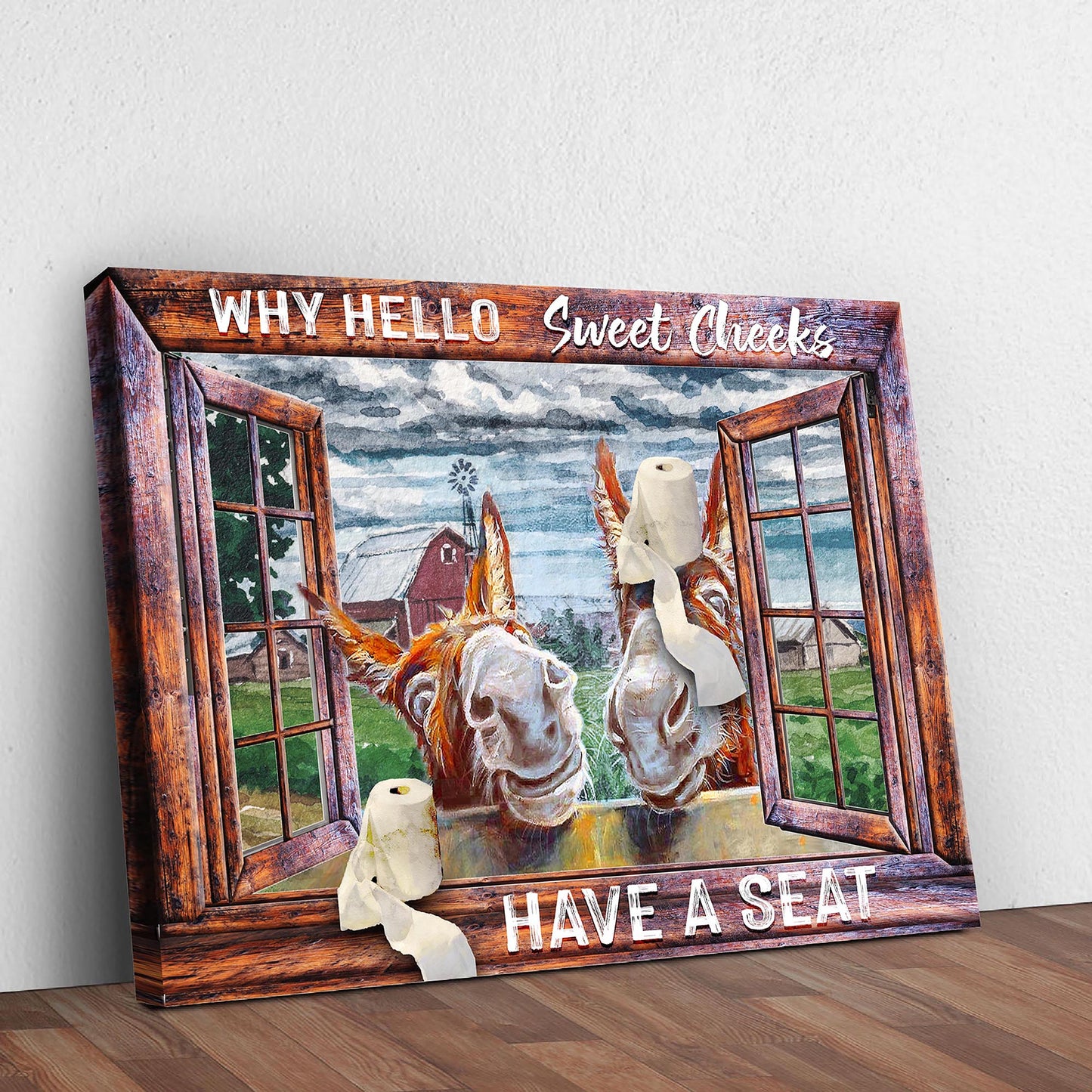 Have A Seat Sweet Cheeks Bathroom Sign II Style 1 - Image by Tailored Canvases