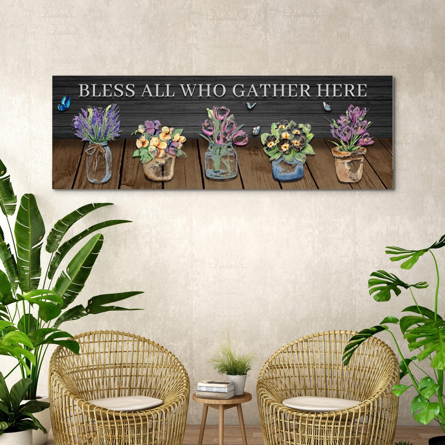 Bless All Who Gather Home Sign Style 1 - Image by Tailored Canvases
