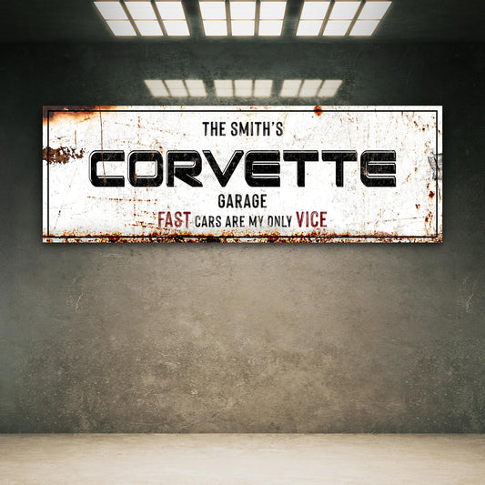 Corvette Garage Sign II  - Image by Tailored Canvases