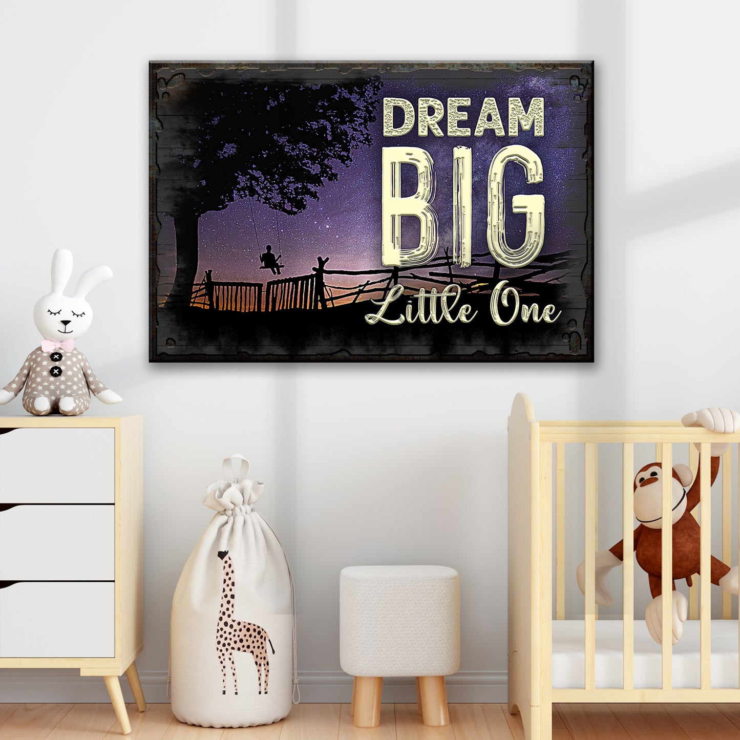 Dream Big Little One Kids Room Sign - Image by Tailored Canvases