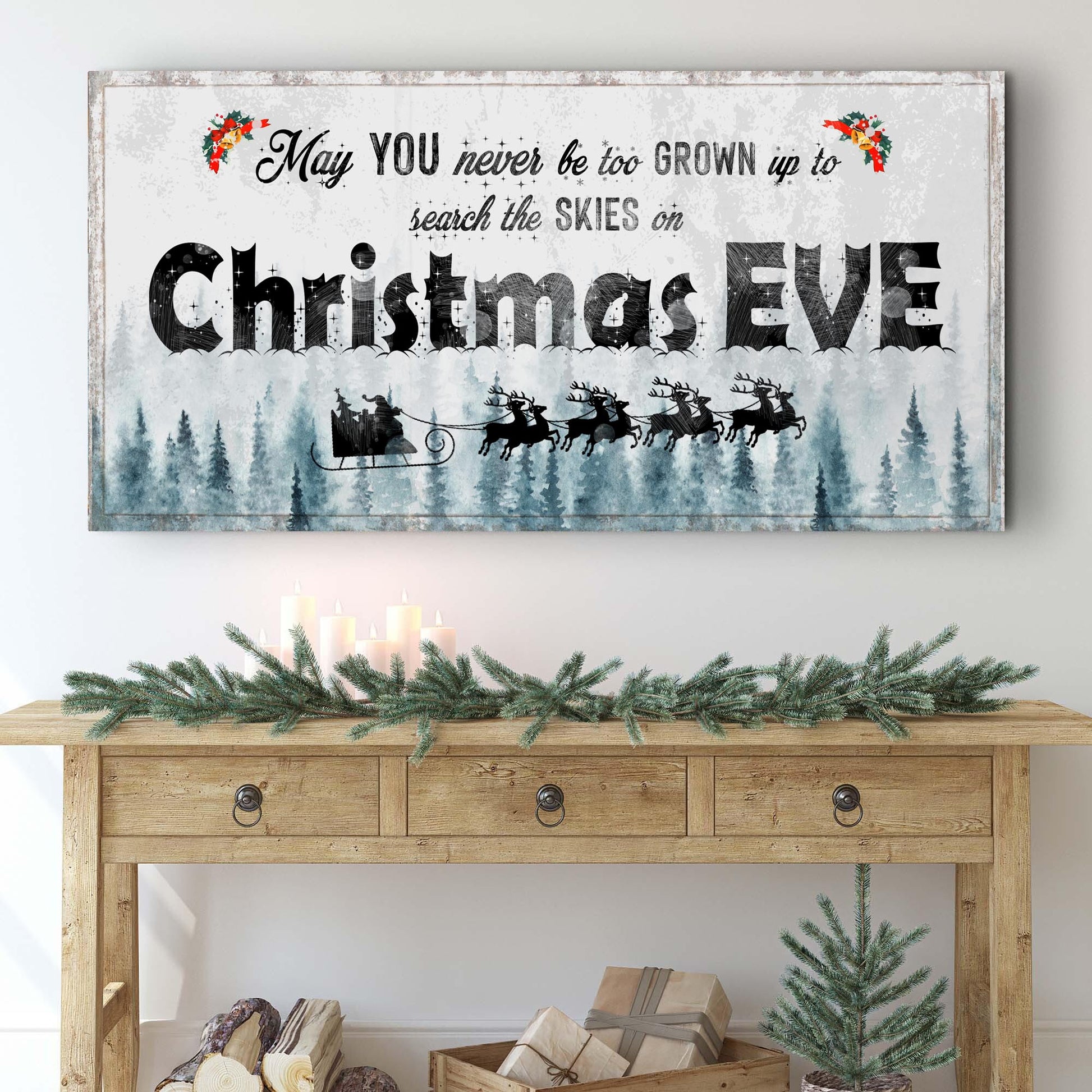 Search The Skies On Christmas Eve Sign  - Image by Tailored Canvases