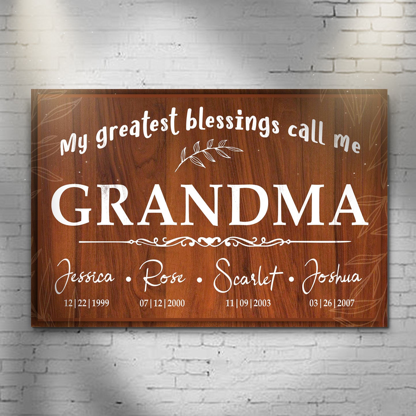 My Greatest Blessing Call Me Grandma Happy Mother's Day Sign | Customizable Canvas - Image by Tailored Canvases