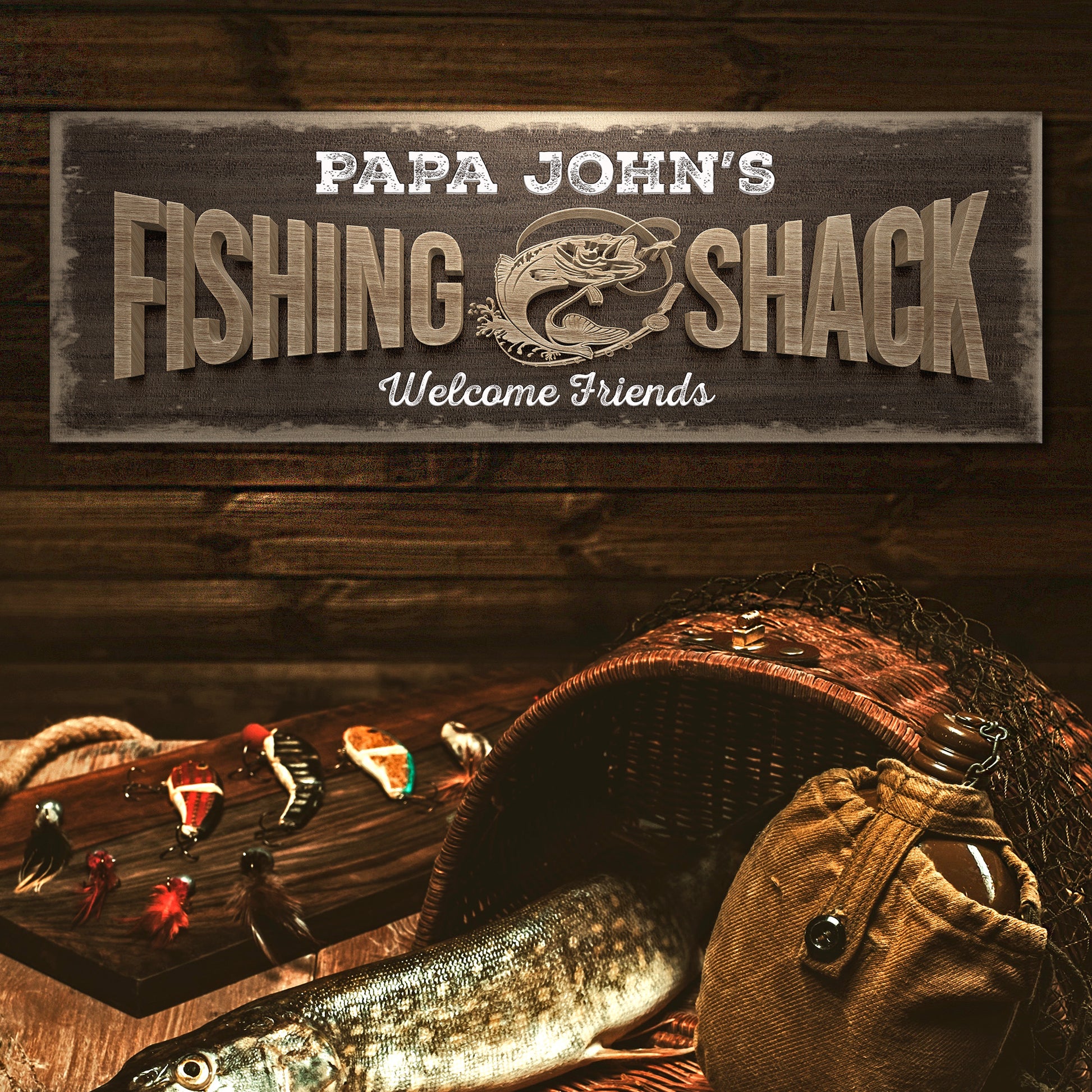 Fishing Shack Sign II | Customizable Canvas - Image by Tailored Canvases
