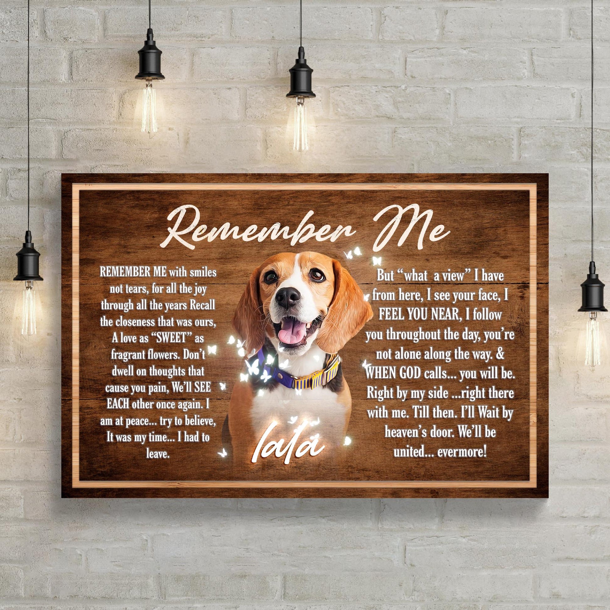 Remember Me, I'll Wait By The Heaven's Door Pet Memorial Sign  - Image by Tailored Canvases