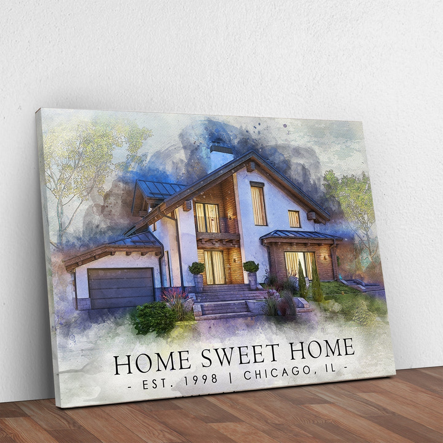 Home Sweet Home Watercolor Sign II Style 1 - Image by Tailored Canvases