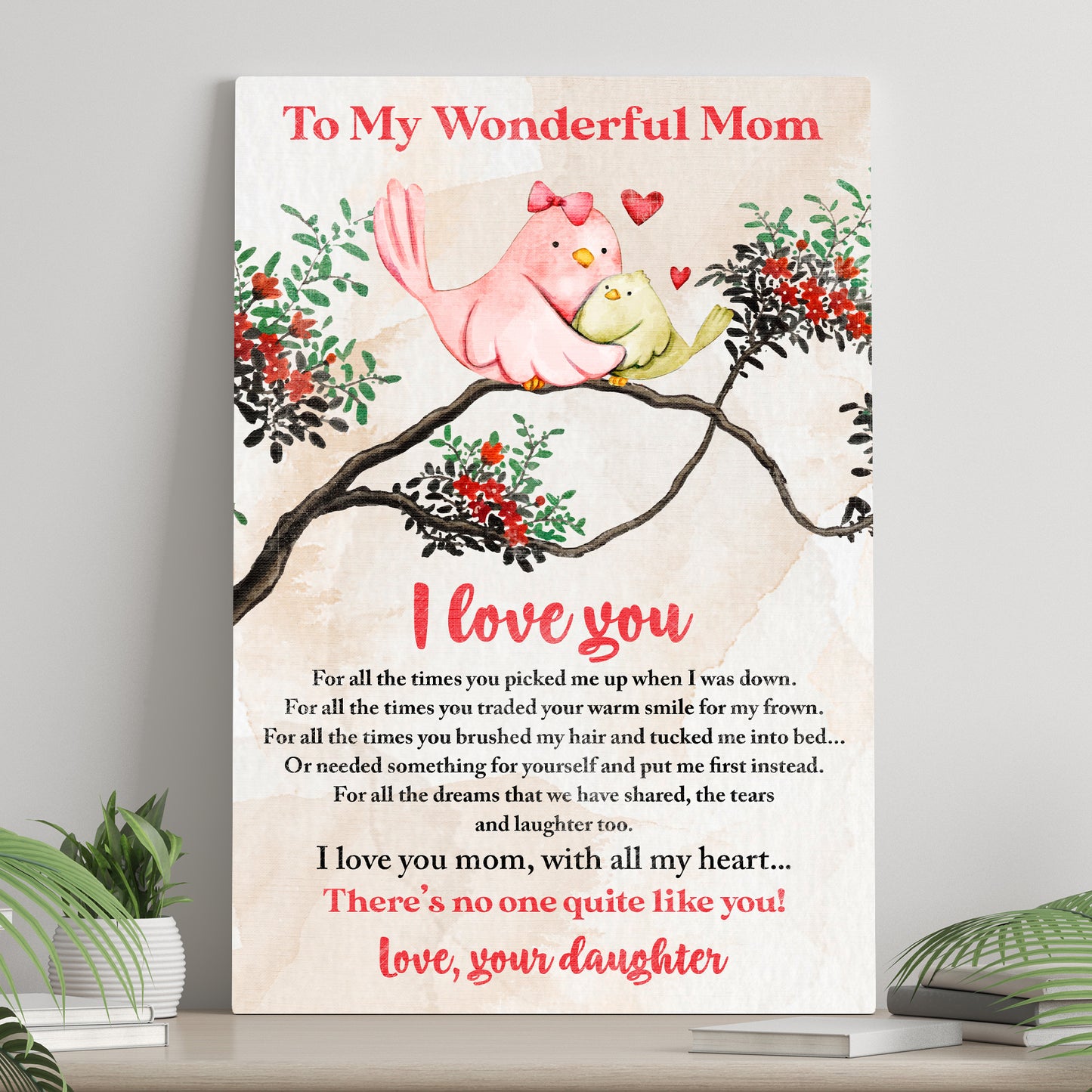 To My Wonderful Mom Happy Mother's Day Sign II - Image by Tailored Canvases