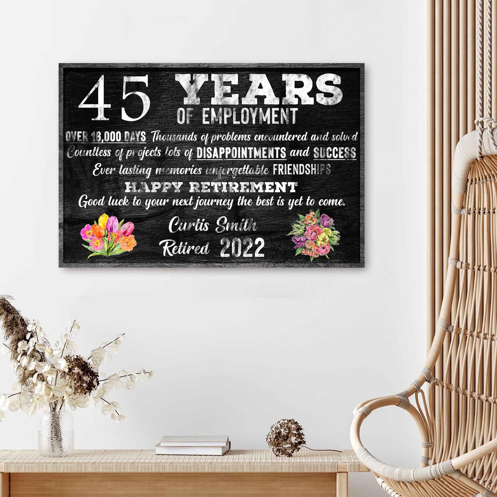 Retirement Gift Sign  - Image by Tailored Canvases