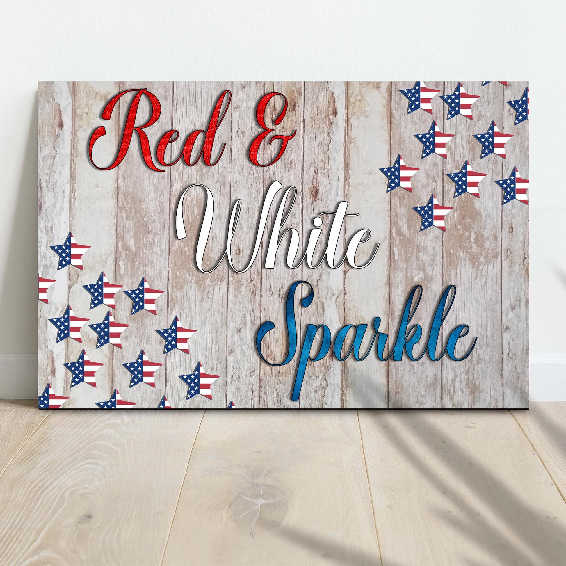 Red White Sparkle America Sign II - Image by Tailored Canvases