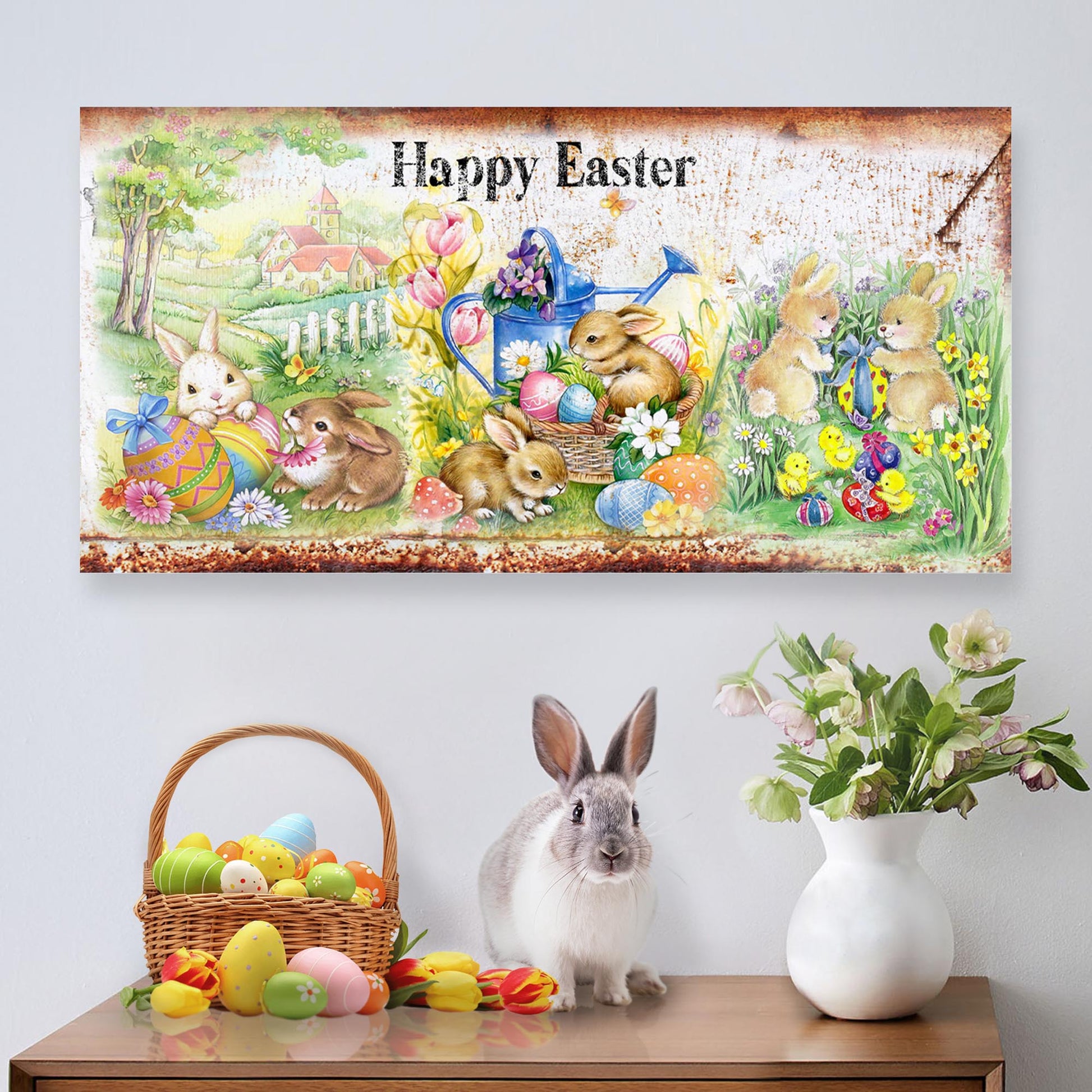 Vintage Happy Easter Sign - Image by Tailored Canvases