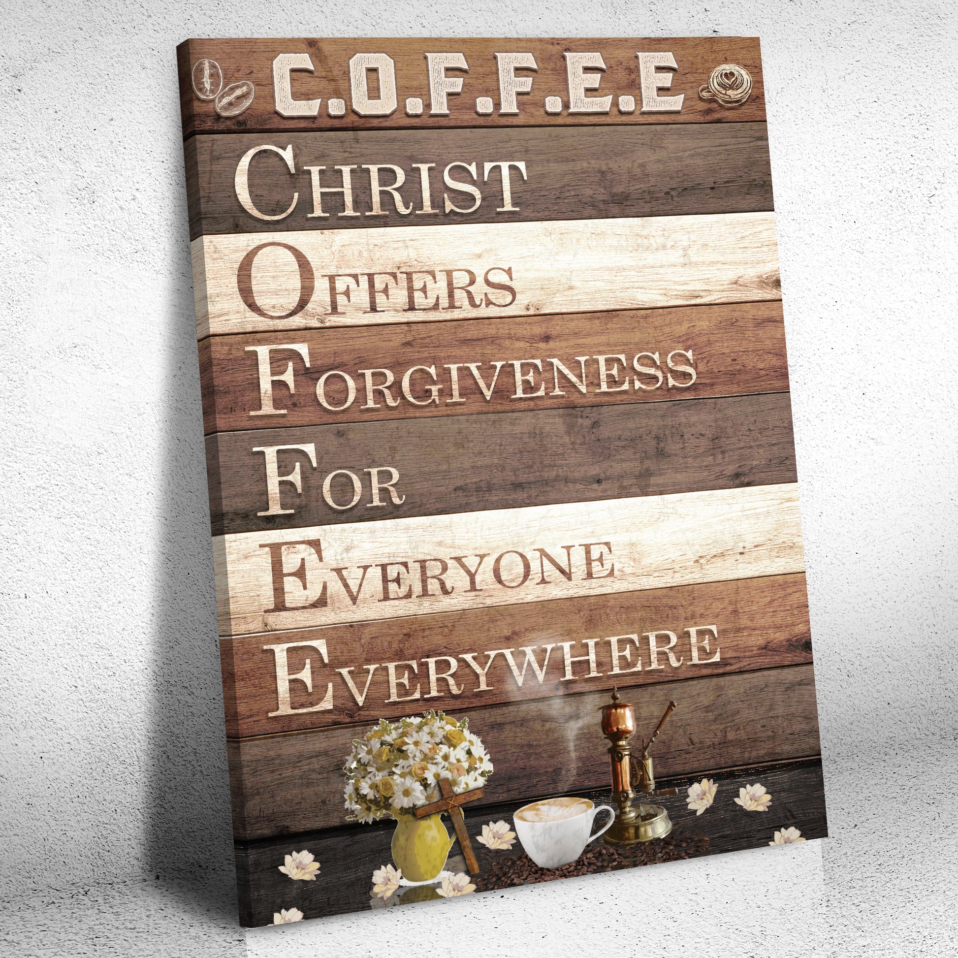 Christ And Coffee Sign - Image by Tailored Canvases