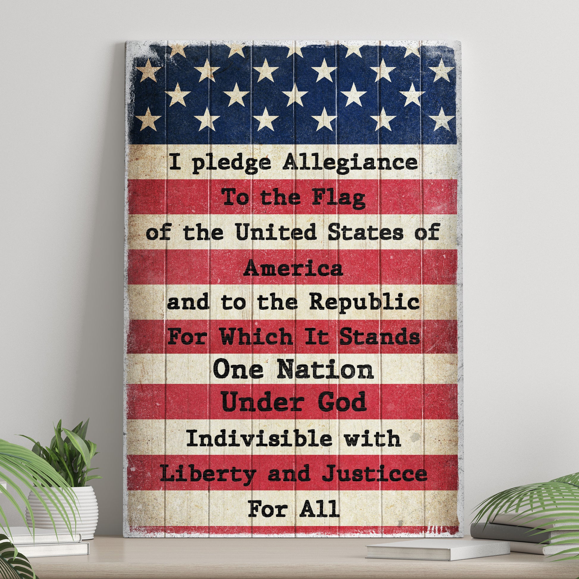 America Pledge Allegiance Sign  - Image by Tailored Canvases