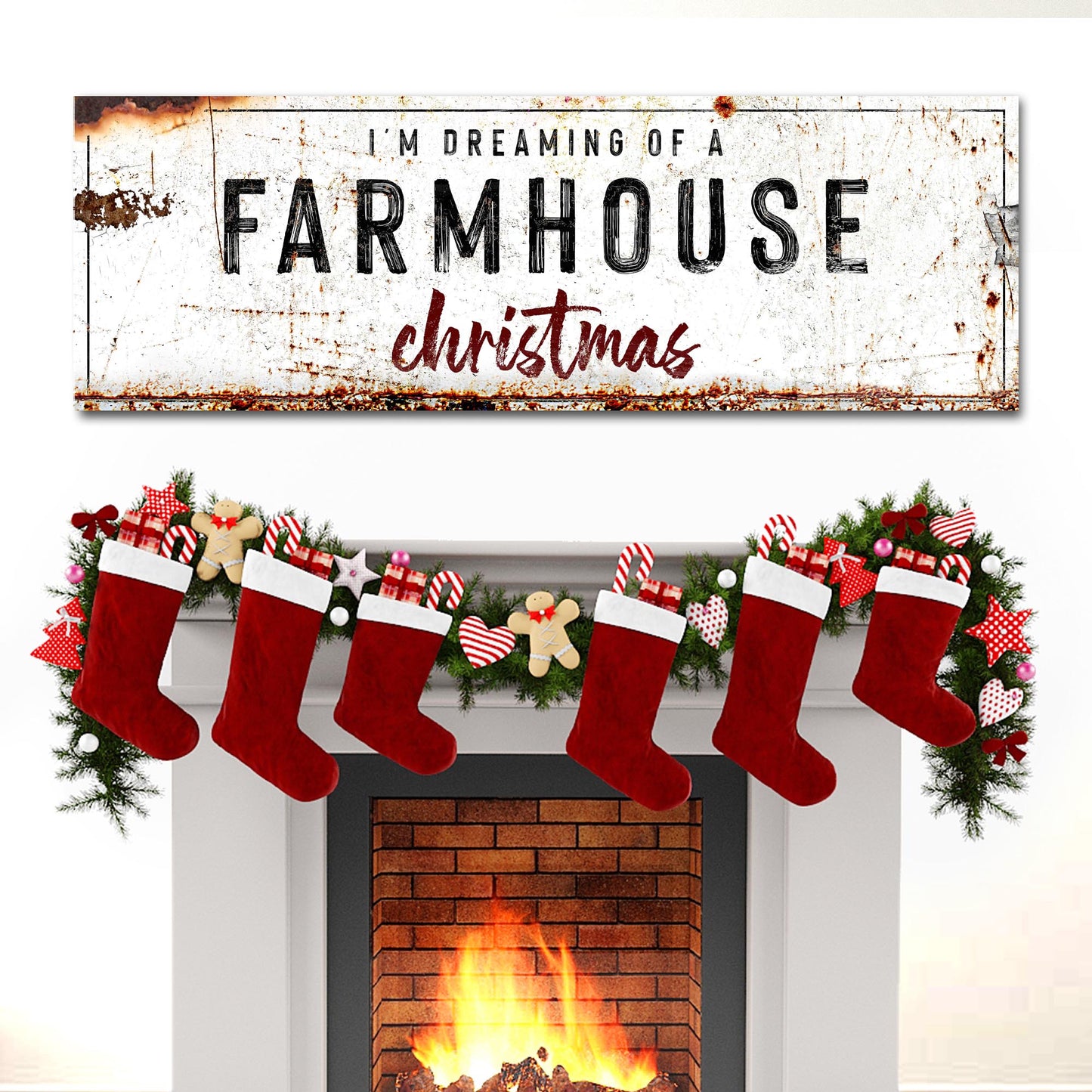 Dreaming Of A Farmhouse Christmas Sign - Image by Tailored Canvases