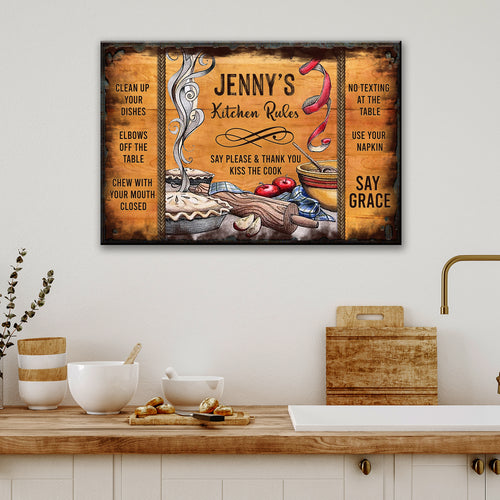 Kitchen Rules Sign - Image by Tailored Canvases