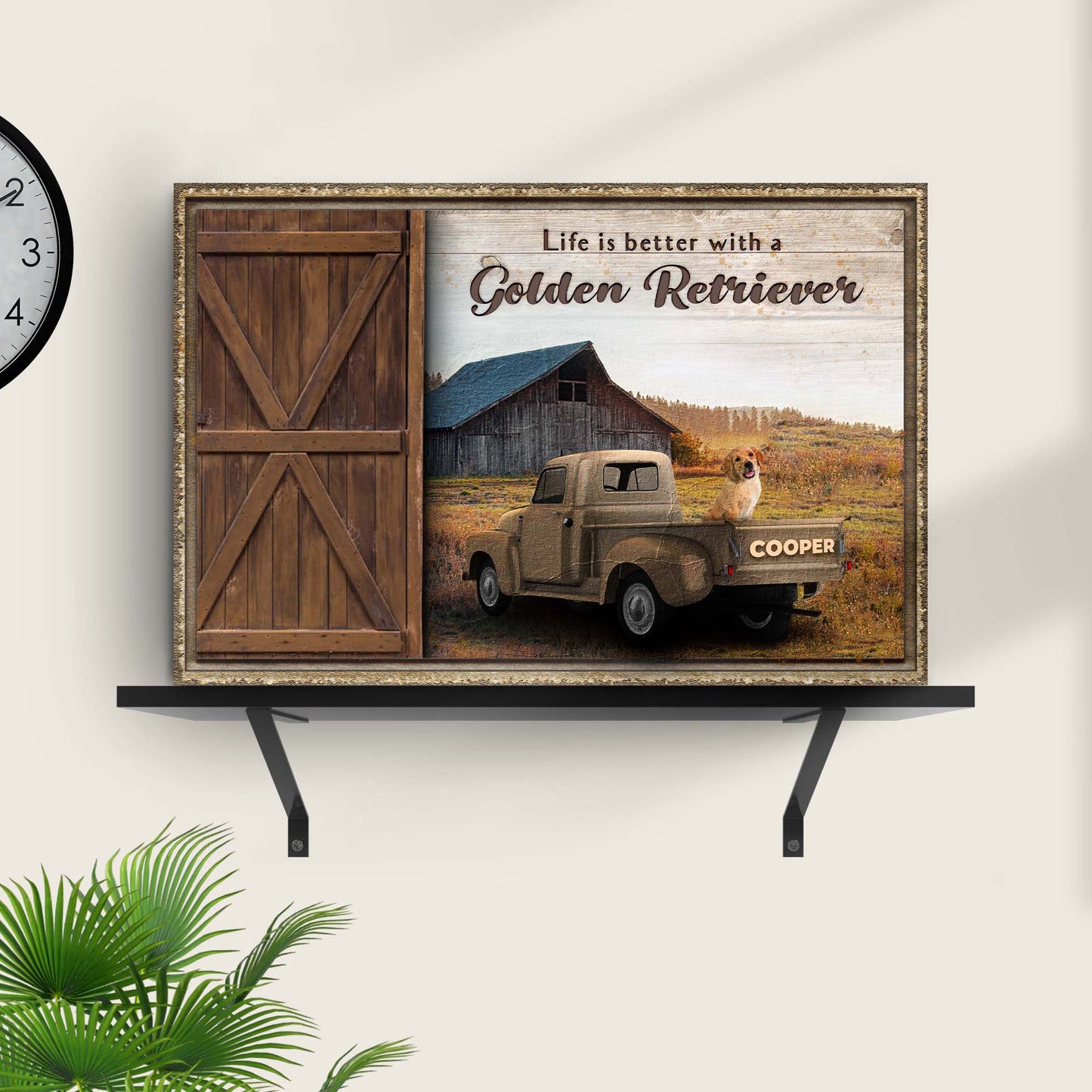Life Is Better With A Golden Retriever Sign II | Customizable Canvas - Image by Tailored Canvases