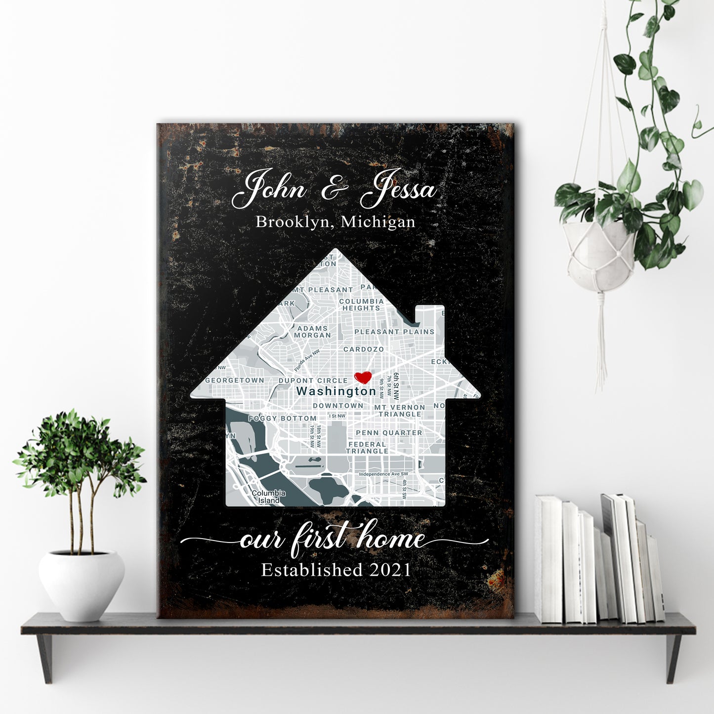 Home Map Sign | Customizable Canvas - Image by Tailored Canvases