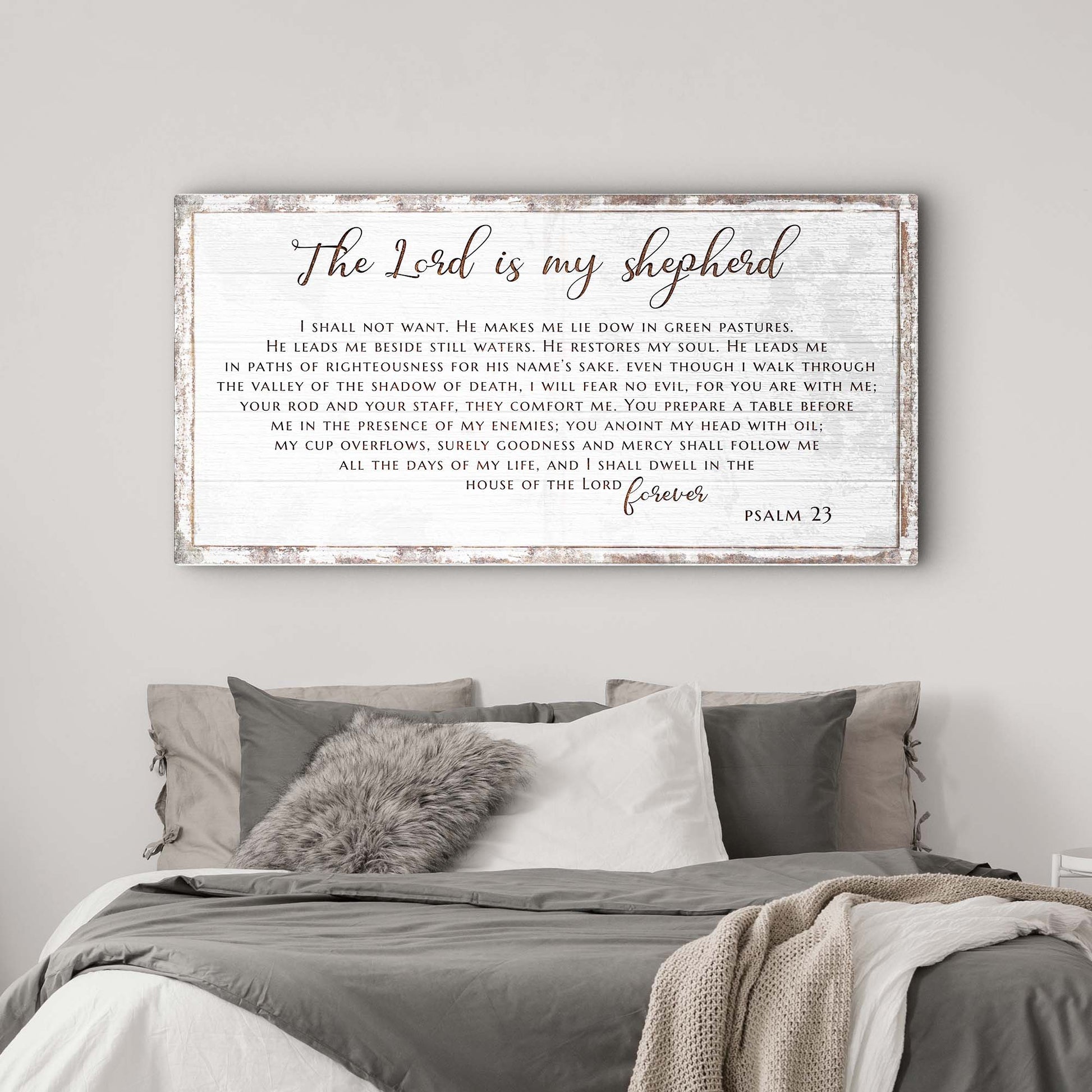 Psalm 23 - The Lord Is My Shepherd Sign III - Image by Tailored Canvases