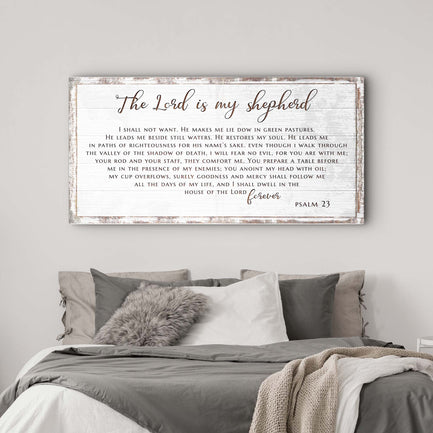 Psalm 23 - The Lord Is My Shepherd Sign III Style 1 - Image by Tailored Canvases