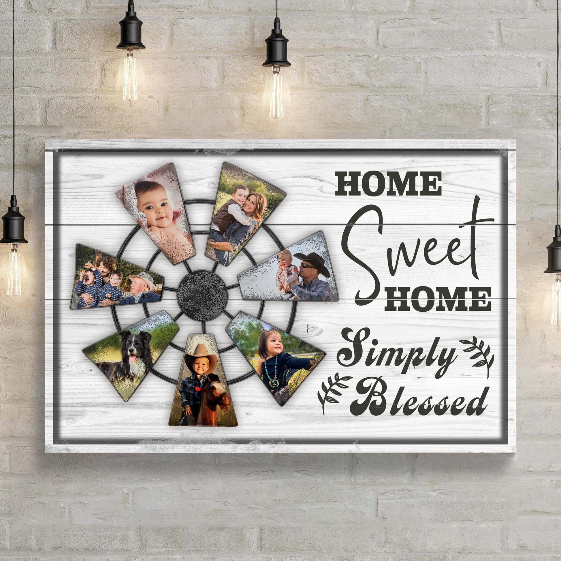 Simply Blessed Home Sweet Home Family Sign | Customizable Canvas - Image by Tailored Canvases