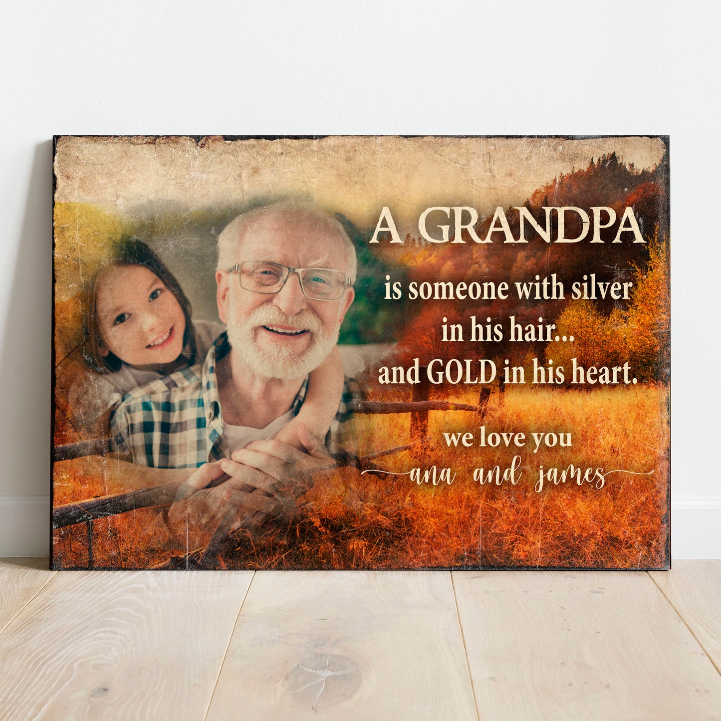 We Love You Grandpa Sign  - Image by Tailored Canvases