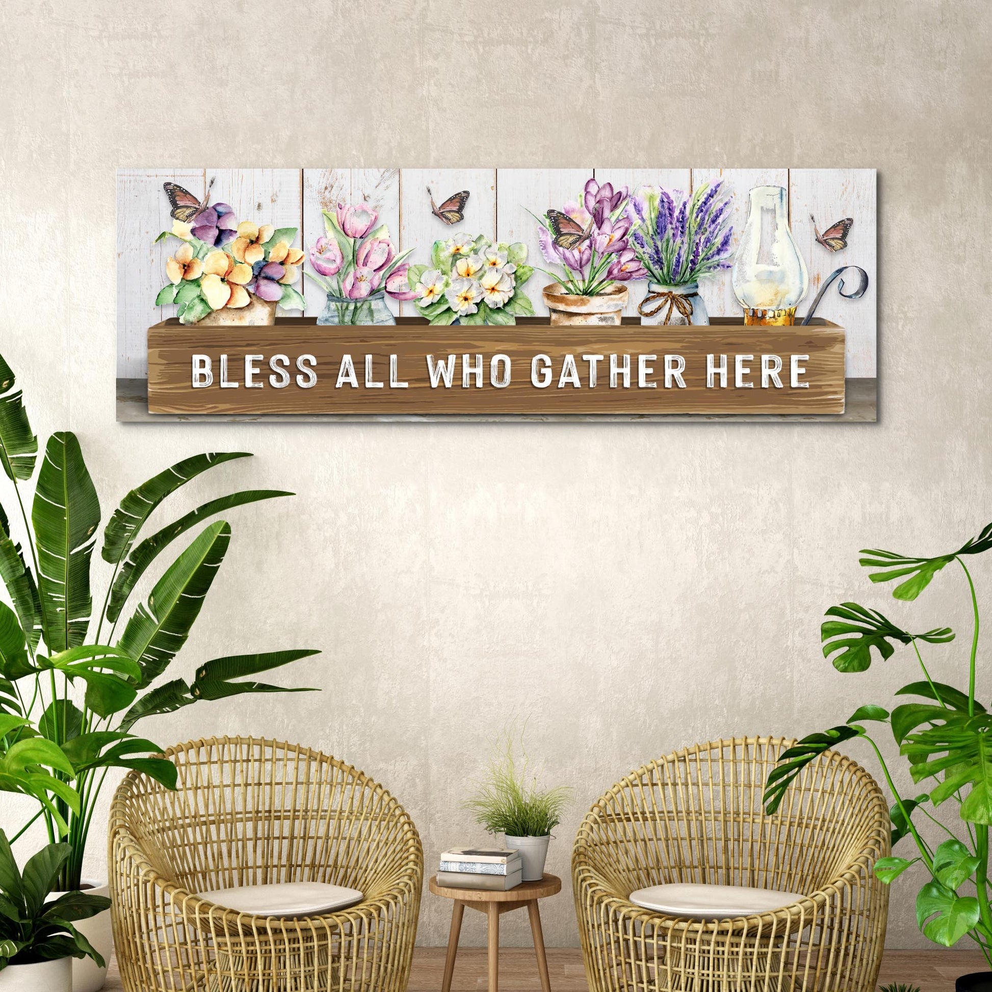 Bless All Who Gather Here Sign Style 1 - Image by Tailored Canvases