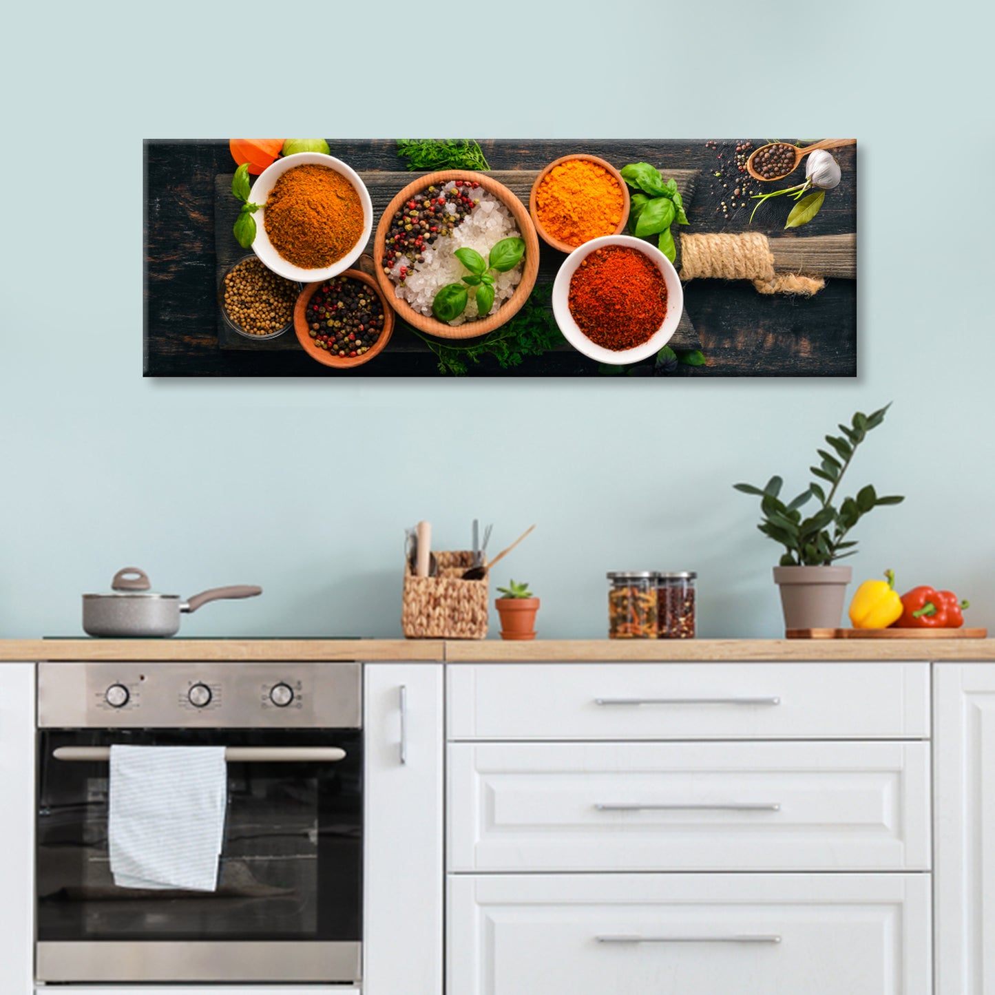 Herbs And Spices Canvas Wall Art - Image by Tailored Canvases