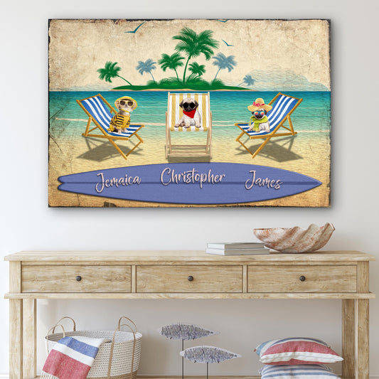 Dogs On Deck Chairs Pet Sign II | Customizable Canvas - Image by Tailored Canvases