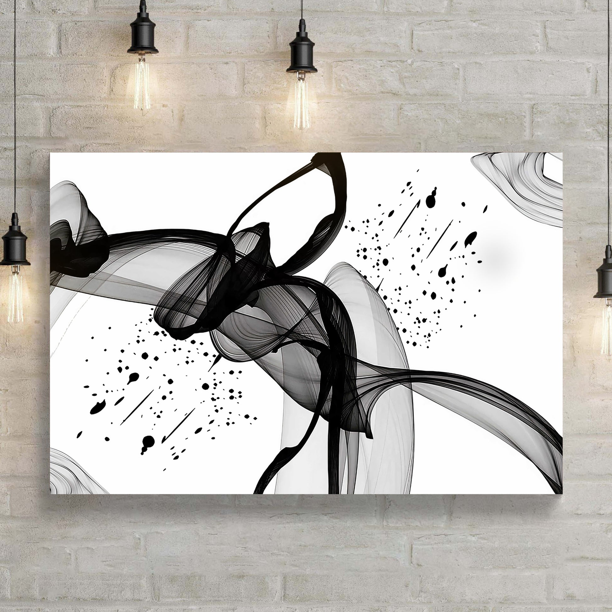 Minimalist Black Abstract Canvas Wall Art - Image by Tailored Canvases