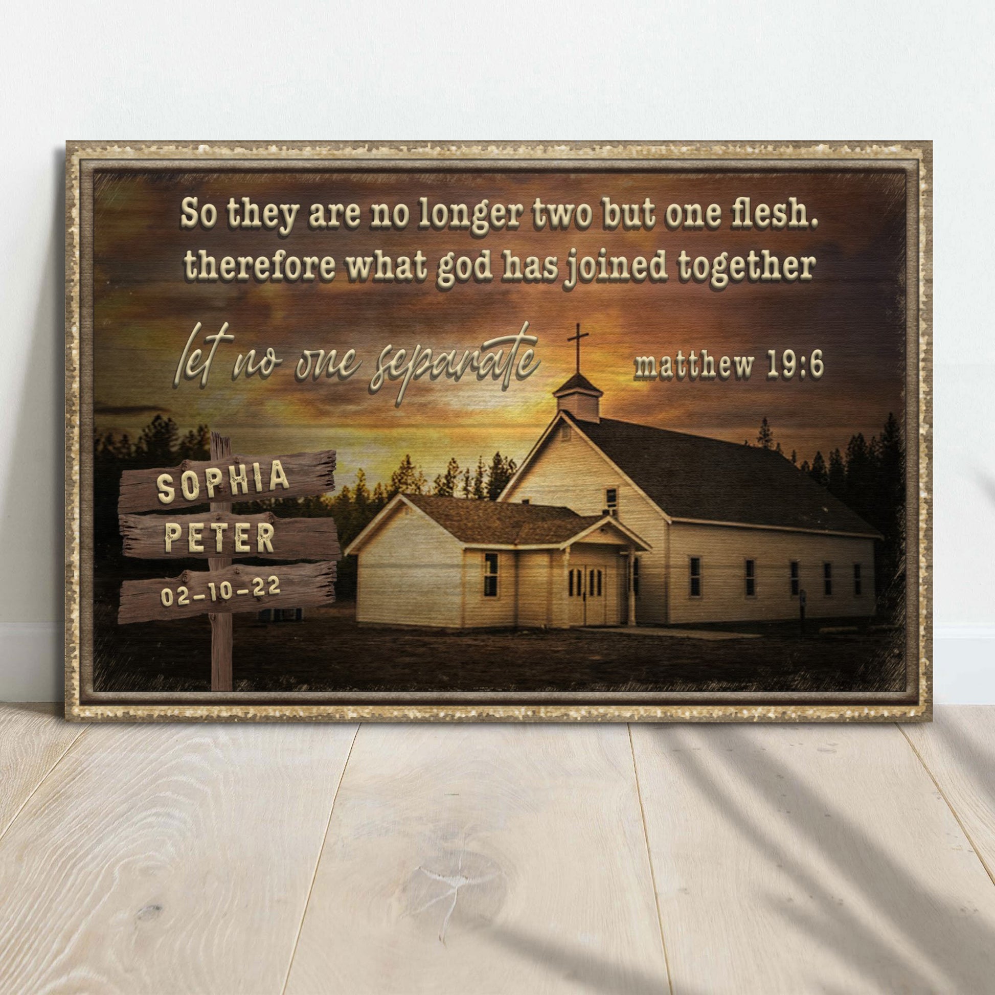 Matthew 19:6 - What God Has Joined Together Let No One Separate Sign - Image by Tailored Canvases