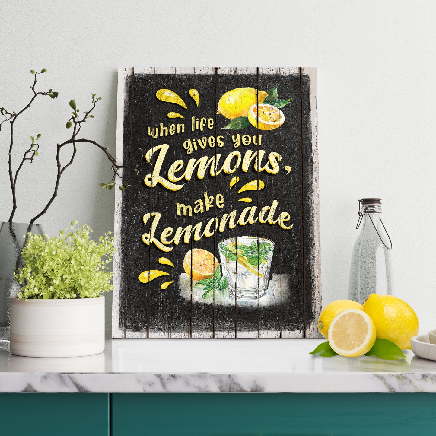 When Life Gives You Lemons, Make Lemonade Sign - Image by Tailored Canvases