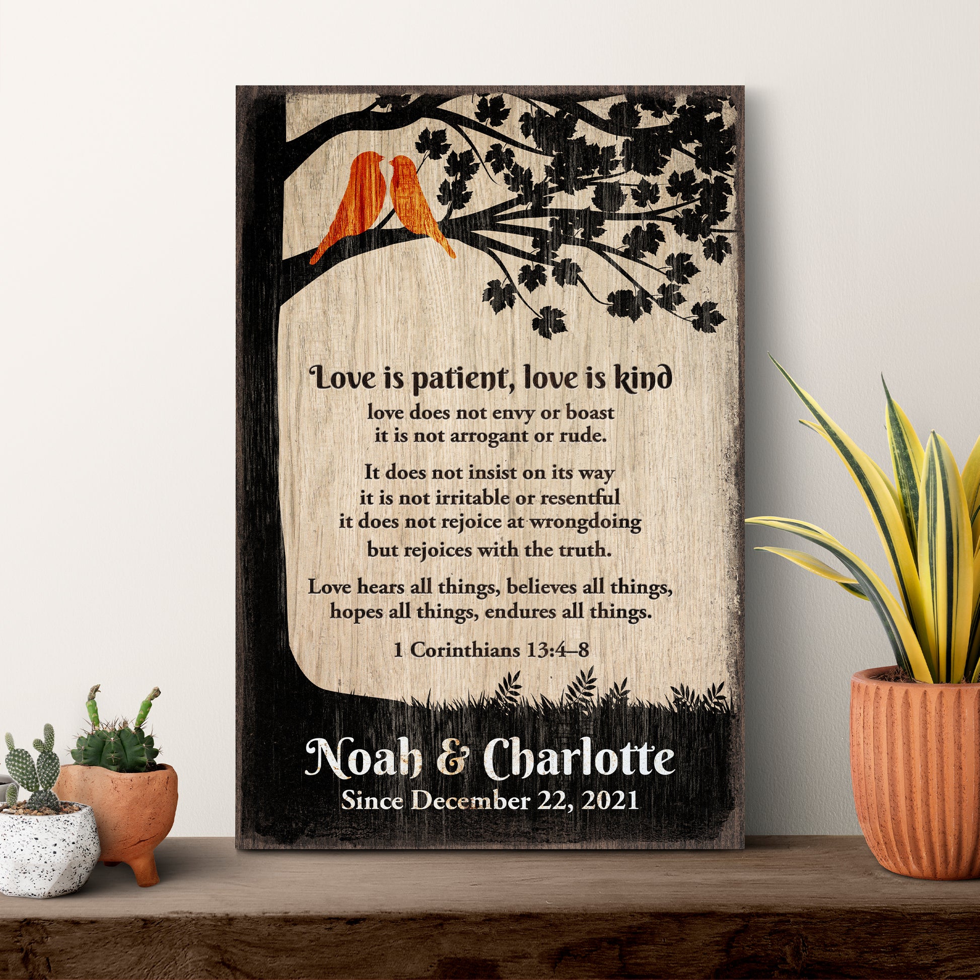 1 Corinthians 13: 4-8 - Love Is Patient Sign II Style 1 - Image by Tailored Canvases