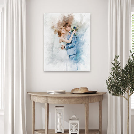 Wedding Watercolor Portrait - Image by Tailored Canvases