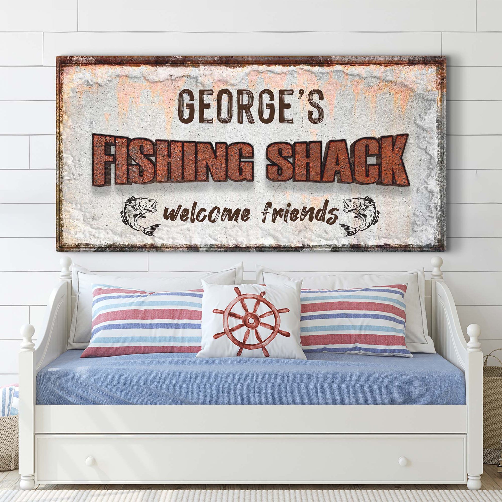 Fishing Shack Sign III | Customizable Canvas Style 1 - Image by Tailored Canvases