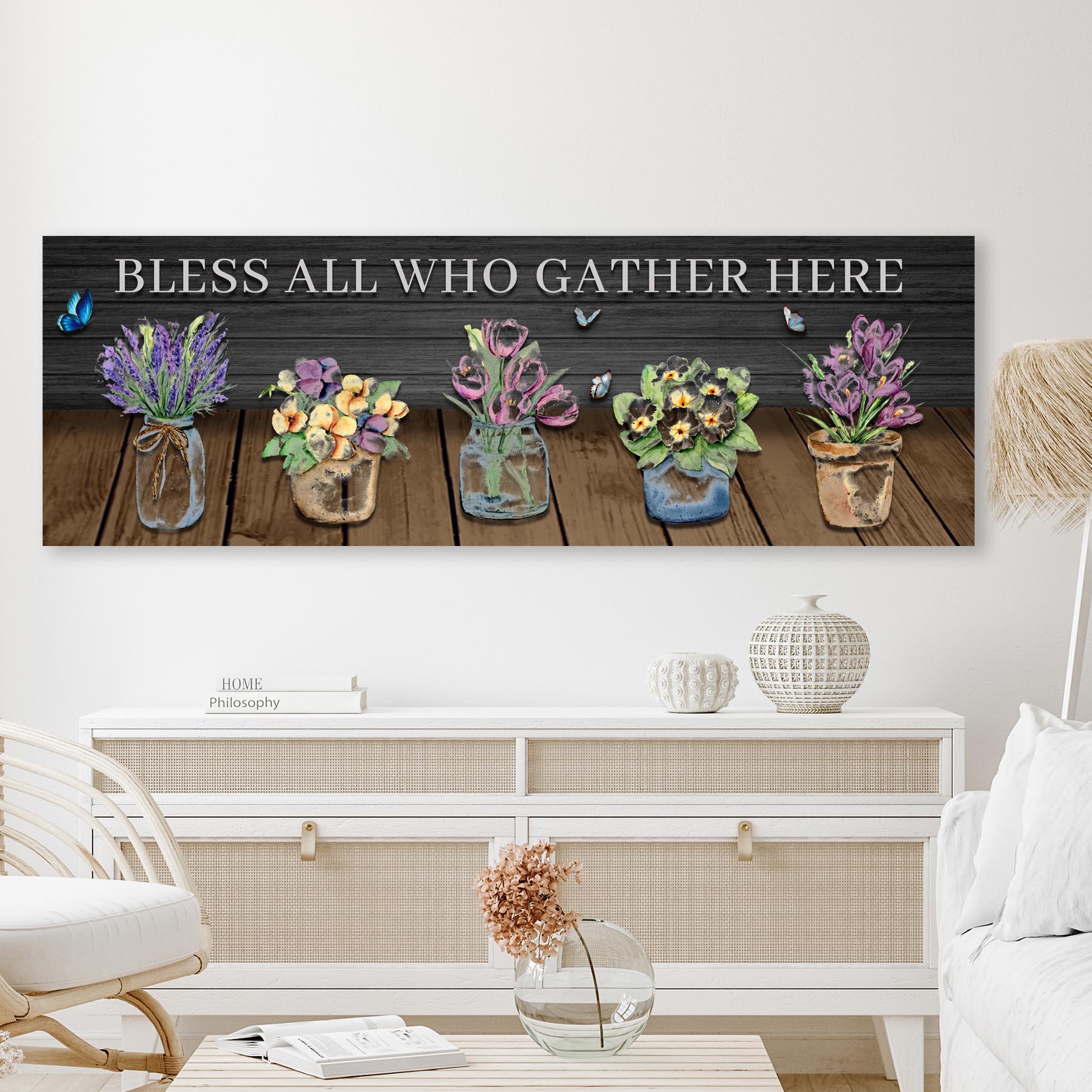 Bless All Who Gather Home Sign Style 2 - Image by Tailored Canvases