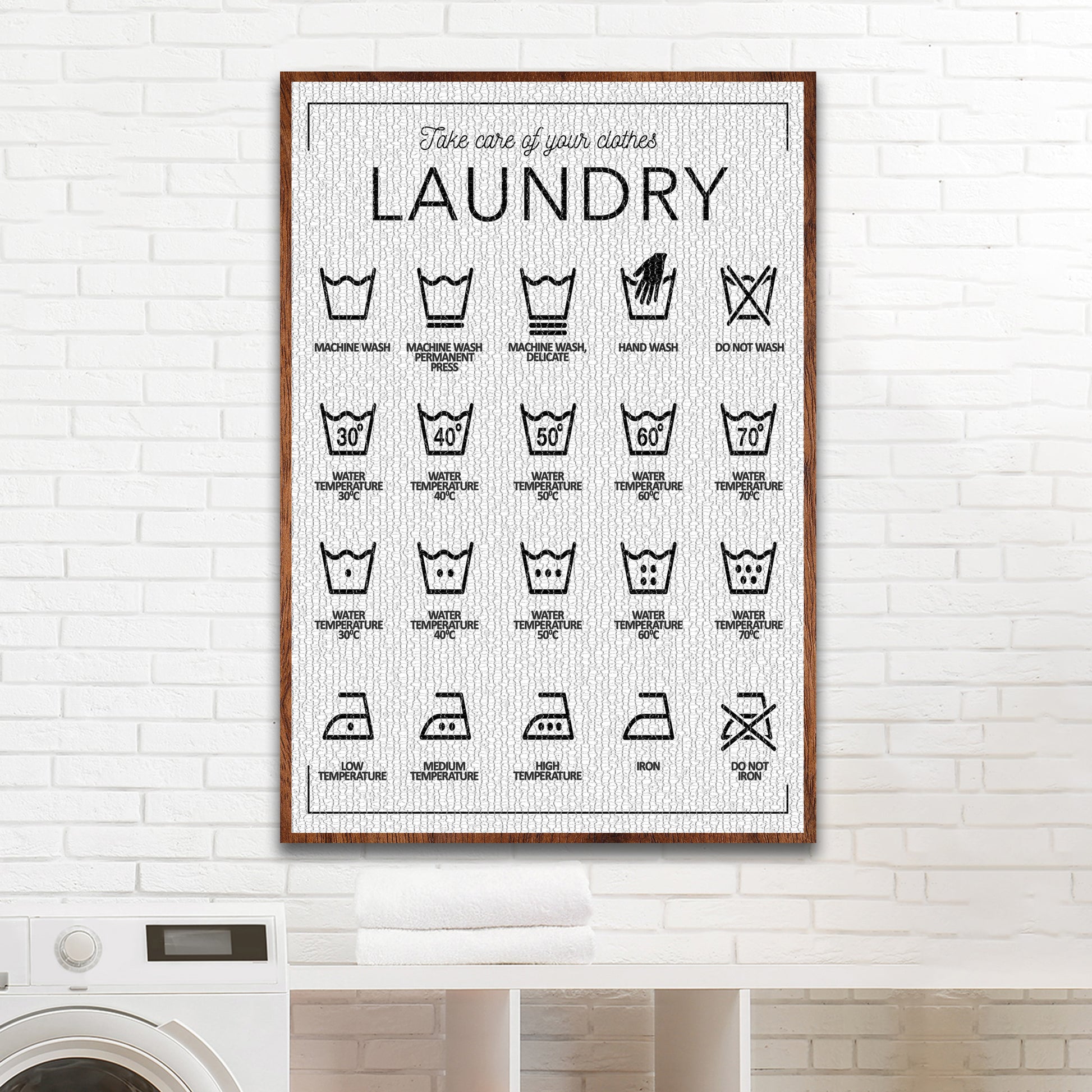 Laundry Symbols Sign II Style 1 - Image by Tailored Canvases