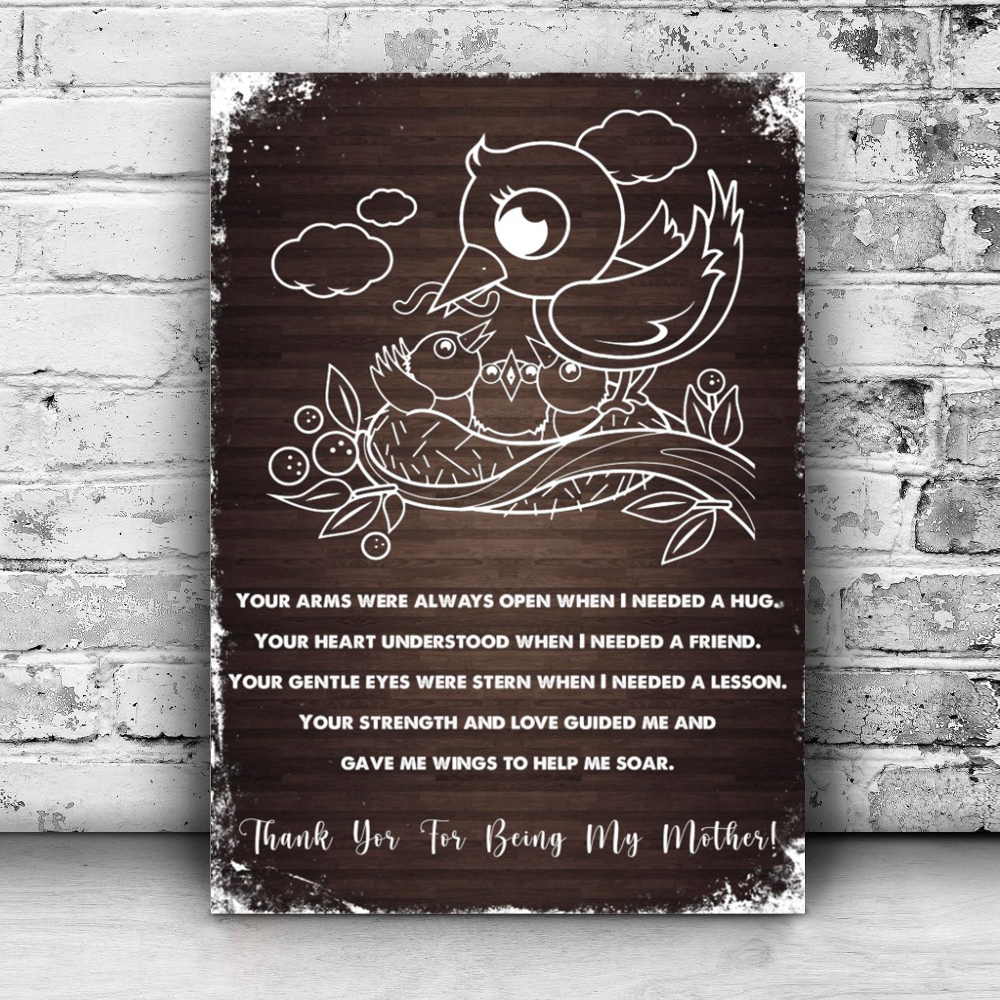 Thank You For Being My Mother Happy Mother's Day Sign Style 1 - Image by Tailored Canvases