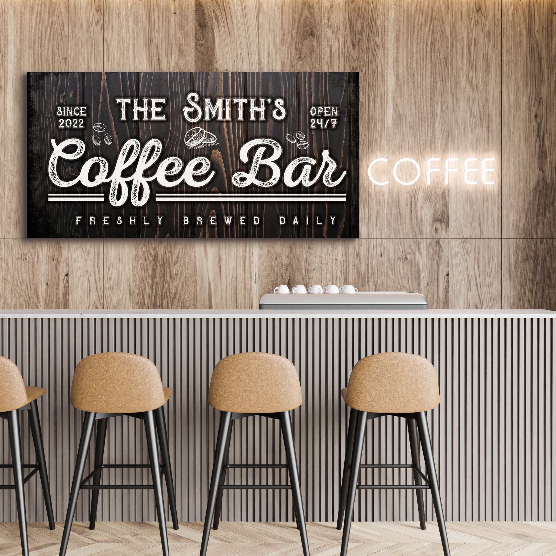 Family Coffee Bar Sign Style 1 - Image by Tailored Canvases