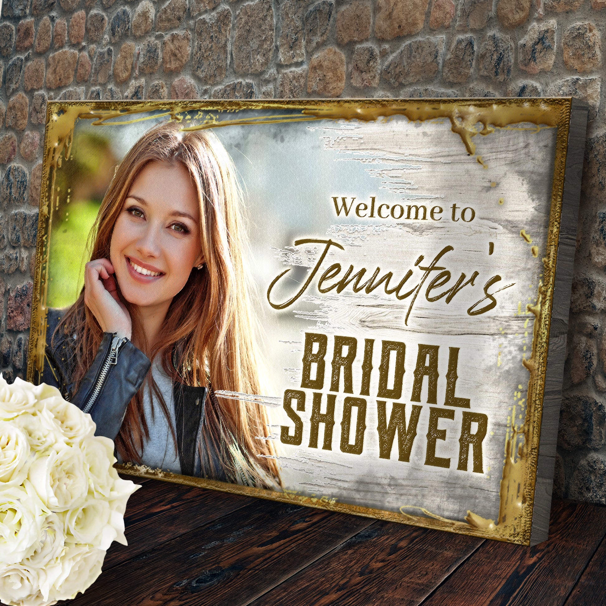 Welcome To The Bridal Shower Sign Style 2 - Image by Tailored Canvases