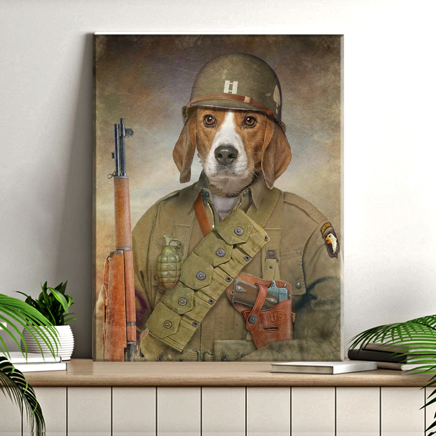 Pet Beagle Military Dog Sign Style 1 - Image by Tailored Canvases