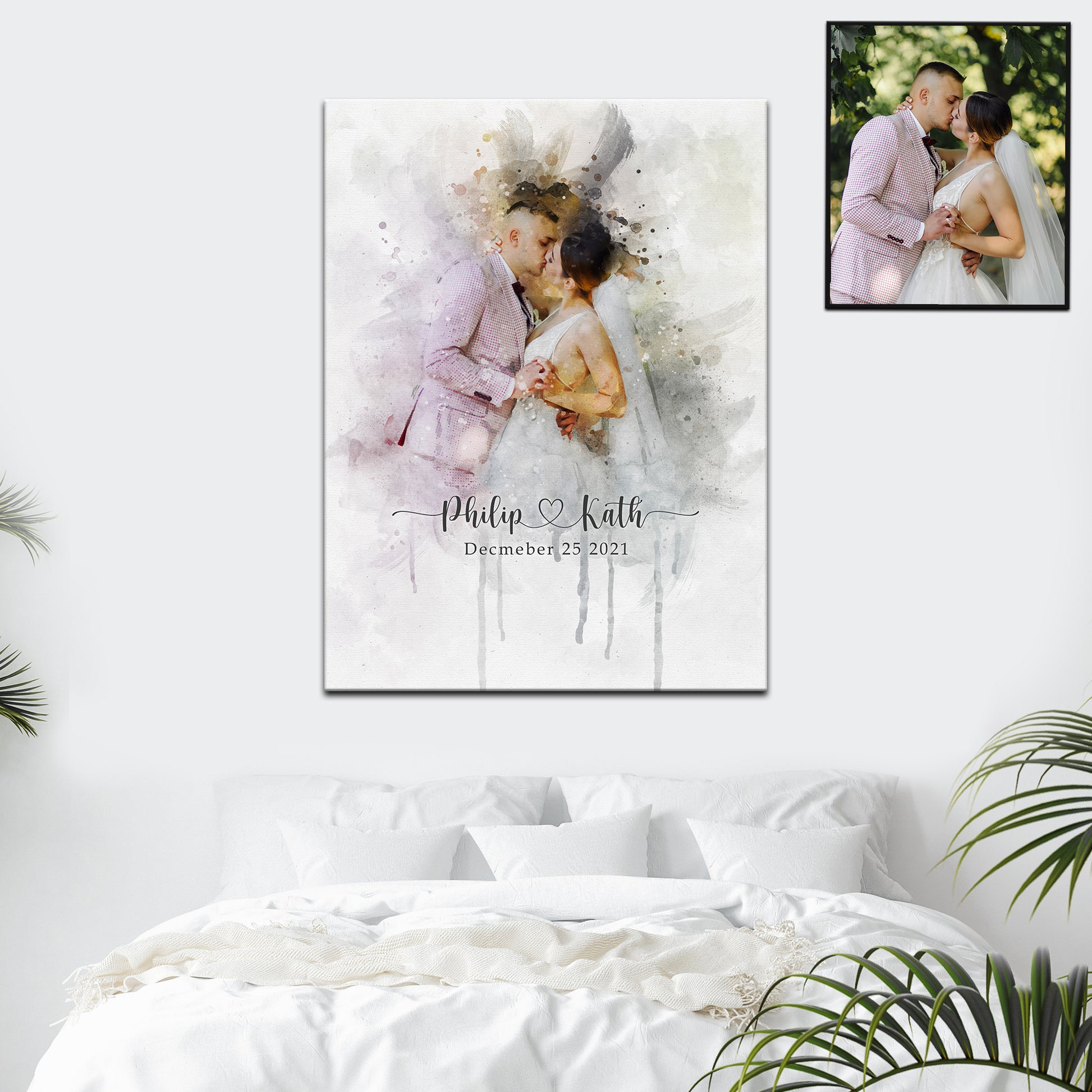 Wedding Portrait Watercolor Sign Style 1 - Image by Tailored Canvases