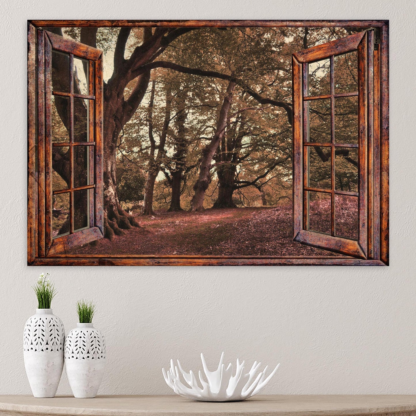 To The Woods Windows Canvas Wall Art  - Image by Tailored Canvases