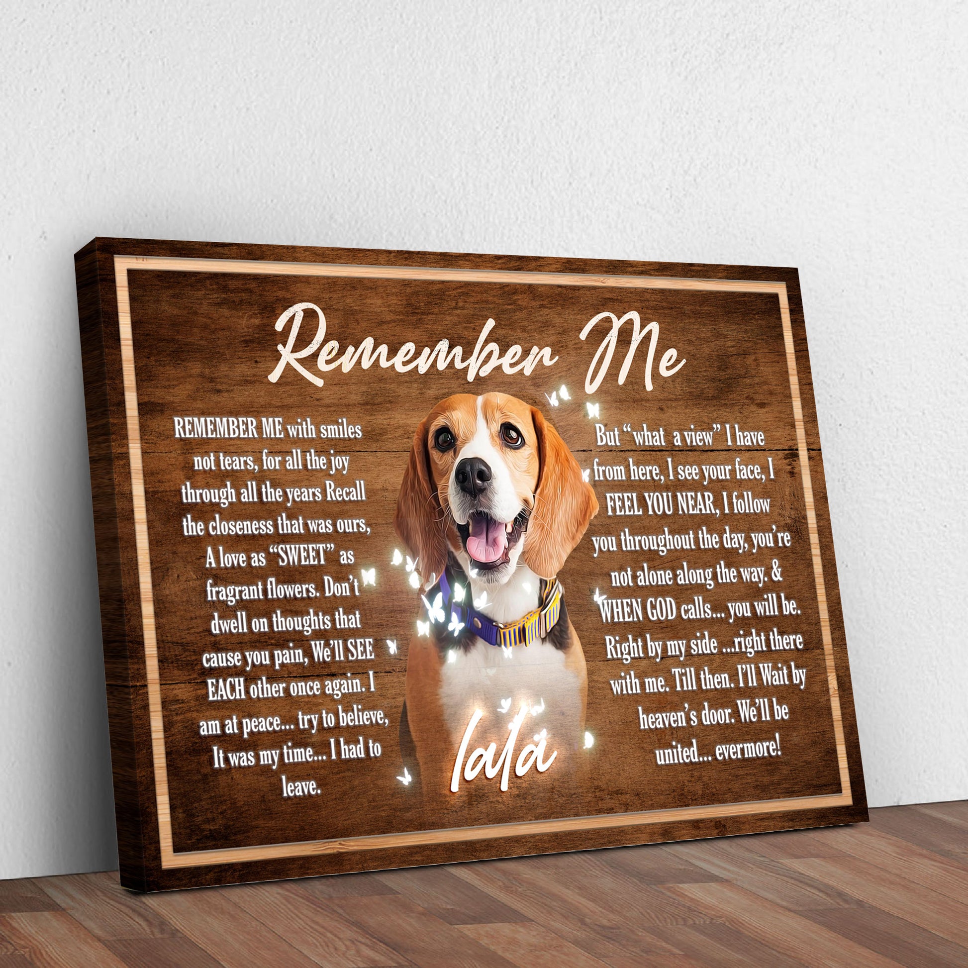 Remember Me, I'll Wait By The Heaven's Door Pet Memorial Sign Style 1  - Image by Tailored Canvases