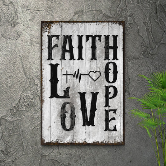 Faith Love Hope Sign V - Image by Tailored Canvases